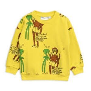 Mini Rodini Yellow Monkey Print Sweatshirt